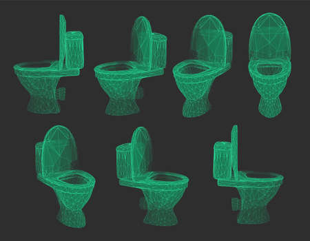 3d vector white toilet with cistern. ready element for the design of advertising plumbingのイラスト素材