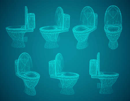 3d vector white toilet with cistern. ready element for the design of advertising plumbing