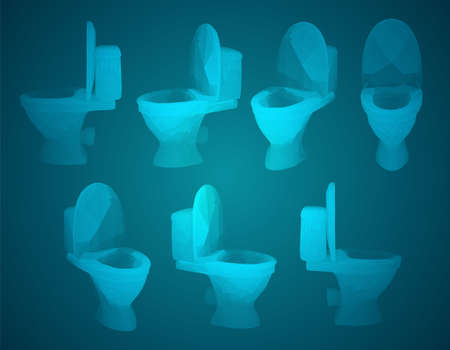 3d vector white toilet with cistern. ready element for the design of advertising plumbingのイラスト素材