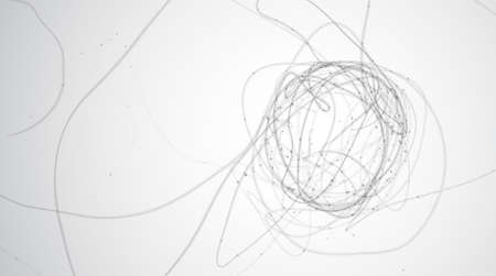 Abstract vector background of lines and points, curved beautiful shapes.のイラスト素材