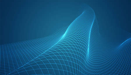 abstract vector 3d background with bends and waveのイラスト素材