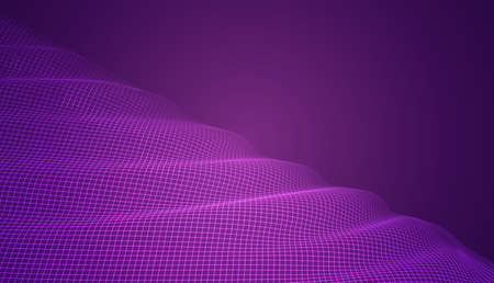 abstract vector 3d background with bends and waveのイラスト素材