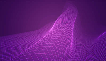 abstract vector 3d background with bends and waveのイラスト素材