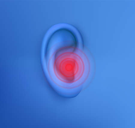 vector human ear. hearing treatment, therapy and preventionのイラスト素材