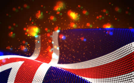 Vector bright glowing country flag of abstract dots. Icelandのイラスト素材