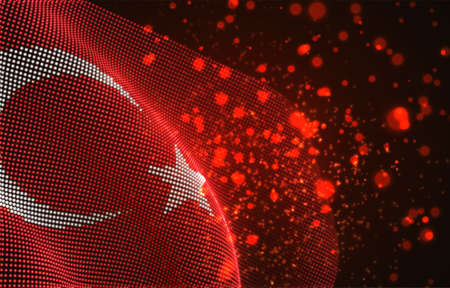 Vector bright glowing country flag of abstract dots. Turkeyのイラスト素材