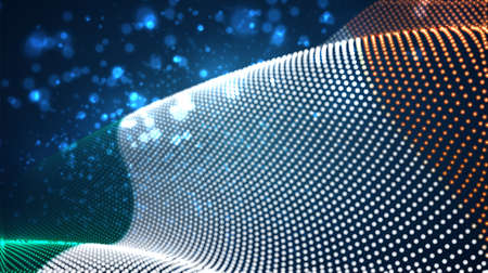 Vector bright glowing country flag of abstract dots. Irelandのイラスト素材