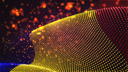 Vector bright glowing country flag of abstract dots. Romaniaのイラスト素材