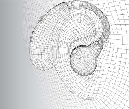 vector human ear. hearing treatment, plastic surgery, implantationのイラスト素材