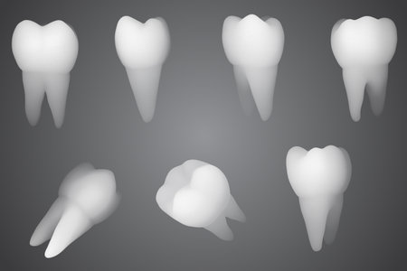 vector set of 3d teeth for dental medicine.のイラスト素材