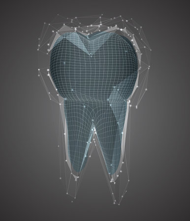 vector 3d tooth for dental medicine. on a backgroundのイラスト素材