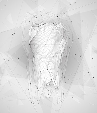 vector 3d tooth for dental medicine. on a white backgroundのイラスト素材