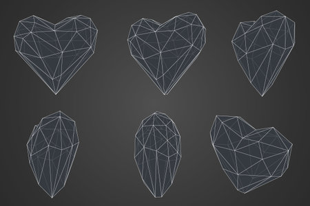 set of vector bulk hearts for medicine and holidayのイラスト素材