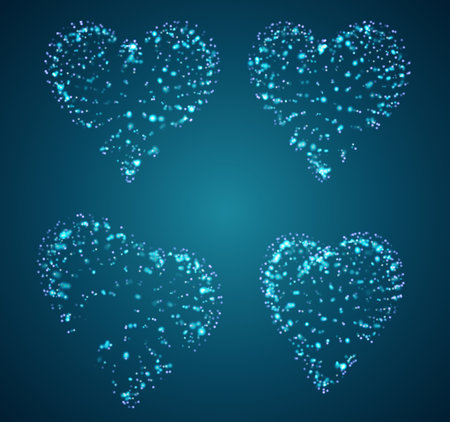 set of vector bulk hearts for medicine and holidayのイラスト素材