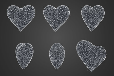 set of vector bulk hearts for medicine and holidayのイラスト素材
