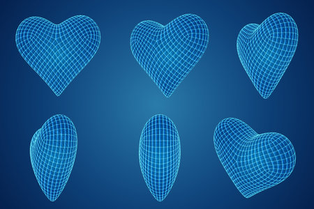 set of vector bulk hearts for medicine and holidayのイラスト素材