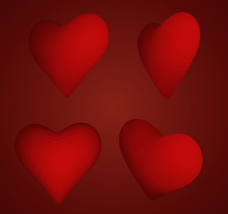 set of vector bulk hearts for medicine and holidayのイラスト素材