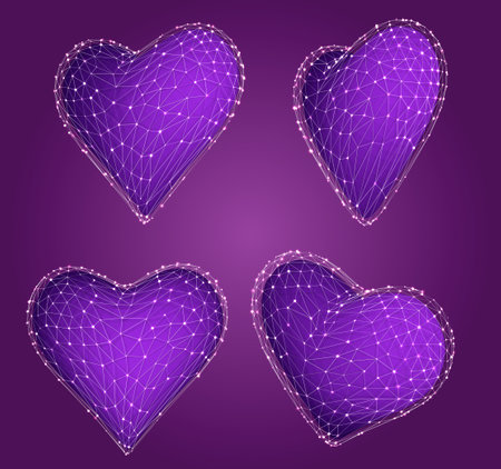 set of vector bulk hearts for medicine and holidayのイラスト素材