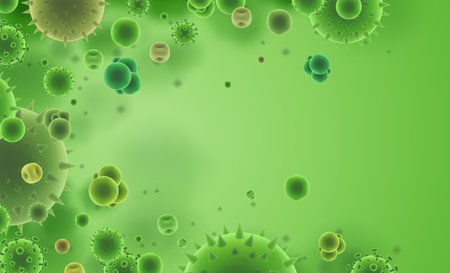 vector background of viruses and bacteria for medicineのイラスト素材