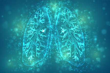 vector lungs and bronchi. vector design. point and dot styleのイラスト素材