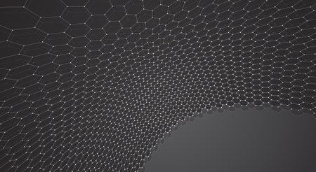 Vector 3d object from a hexagon grid with dots. stylish designのイラスト素材