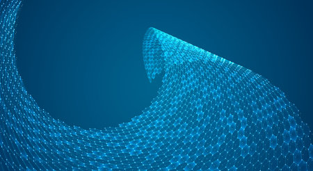 Vector 3d object from a hexagon grid with dots. stylish designのイラスト素材