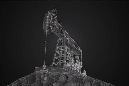 oil derrick. vector 3d object. mining of minerals.