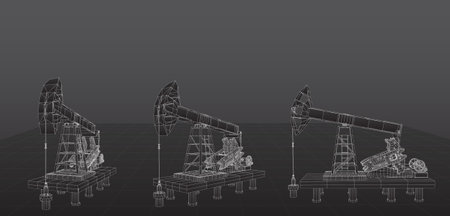 oil derrick. vector 3d object. mining of minerals.のイラスト素材
