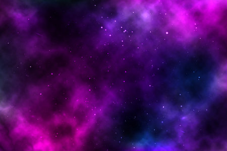 vector background of an infinite space with stars, galaxies, nebulae. bright oil stains and blots with white dotsのイラスト素材