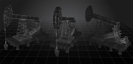 oil derrick. vector 3d object. mining of minerals.のイラスト素材