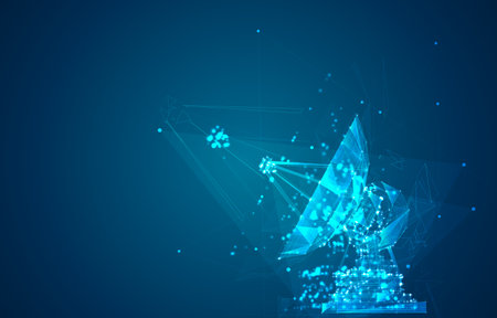 abstract vector. Radio antenna. astronomy and space researchのイラスト素材