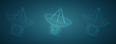 abstract vector. Radio antenna. astronomy and space researchのイラスト素材