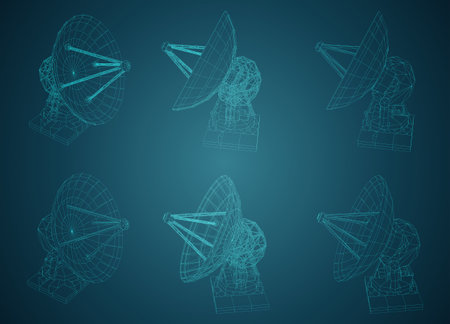 abstract vector. Radio antenna. astronomy and space researchのイラスト素材