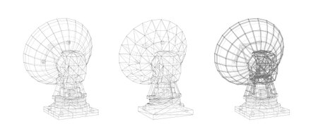 vector set. Radio antenna. astronomy and space researchのイラスト素材