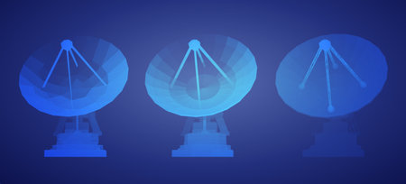 vector set. Radio antenna. astronomy and space research