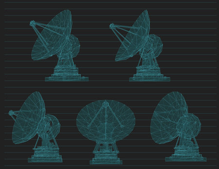 abstract vector. Radio antenna. astronomy and space researchのイラスト素材