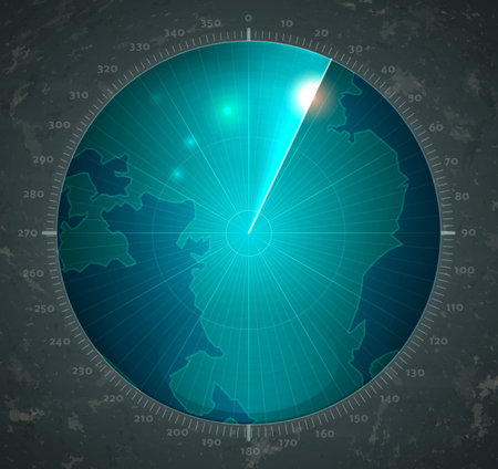 the radar scans the space. vector concept of security and searchのイラスト素材