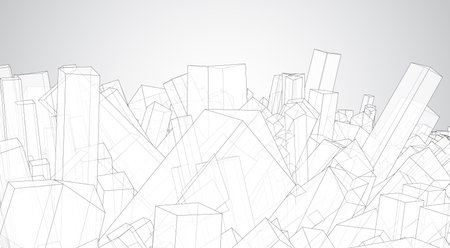 vector geometric background. abstract square shapes and bendsのイラスト素材