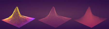 Vector abstract info graphic in the form of a mountain. bright glowing design element.のイラスト素材