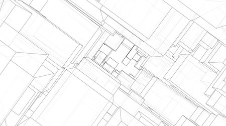 vector geometric background. abstract square shapes and bendsのイラスト素材