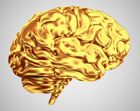 anatomical human brain, mesh vector, scientific article design and medical bookletのイラスト素材