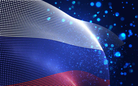 Vector bright glowing country flag of abstract dots. Russiaのイラスト素材