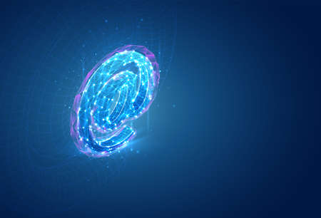 3d vector symbol, volumetric object on a blue background. layout for business and presentationのイラスト素材