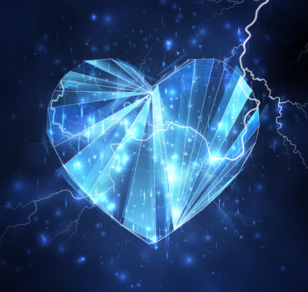 3d vector object on a background of blue sky. lightning and thunder. strength and powerのイラスト素材