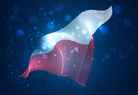 Vector bright glowing country flag of abstract dots. Polandのイラスト素材