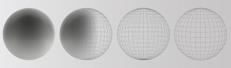 set of vector 3d spheres on a white backgroundのイラスト素材