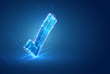 3d vector symbol, volumetric object on a blue background. layout for business and presentationのイラスト素材