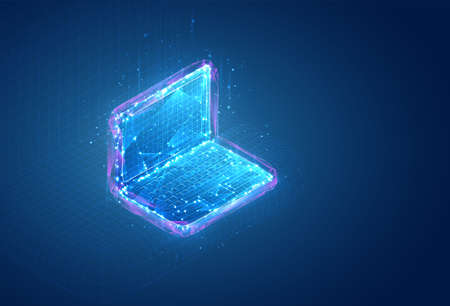 3d vector symbol, volumetric object on a blue background. layout for business and presentationのイラスト素材