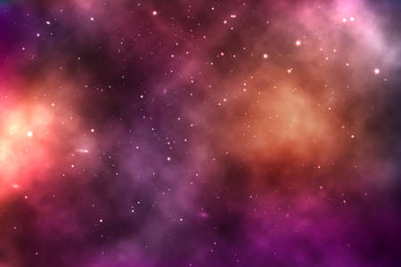 vector background of an infinite space with stars, galaxies, nebulae. bright oil stains and blots with white dotsのイラスト素材