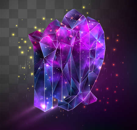 3d vector symbol on mosaic background, space locked in crystal objectのイラスト素材